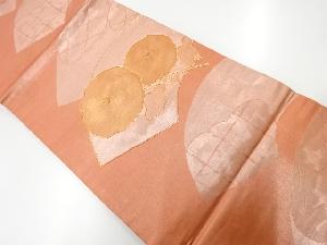 リサイクル　万寿菊模様刺繍開き名古屋帯（額縁仕立て）